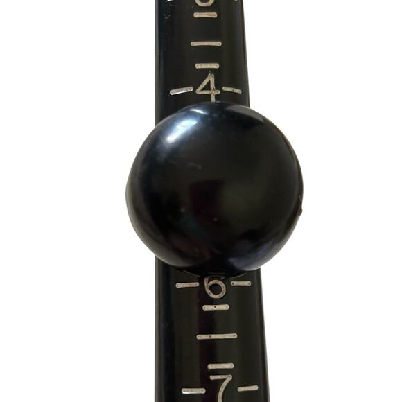 Black Bakelite Statement Dome Ring Size 5 - Picture 5 of 6